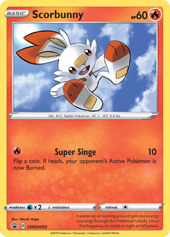 Scorbunny z edície SWSH Black Star Promos, karta č.SWSH002