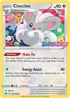Cinccino z edície SWSH Black Star Promos, karta č.SWSH009