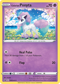 Galarian Ponyta z edície SWSH Black Star Promos, karta č.SWSH013