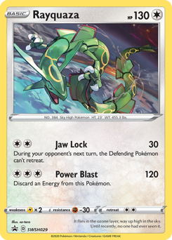 Rayquaza z edície SWSH Black Star Promos, karta č.SWSH029