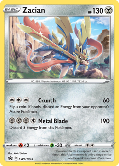 Zacian z edície SWSH Black Star Promos, karta č.SWSH033