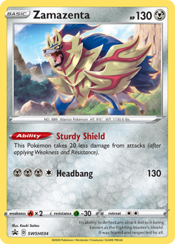 Zamazenta z edície SWSH Black Star Promos, karta č.SWSH034