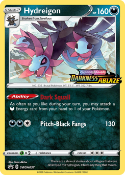 Hydreigon z edície SWSH Black Star Promos, karta č.SWSH037