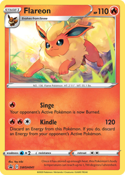Flareon z edície SWSH Black Star Promos, karta č.SWSH041