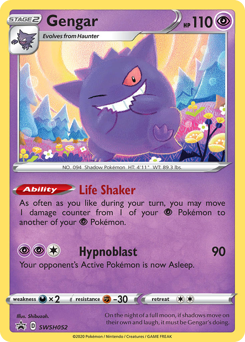 Gengar z edície SWSH Black Star Promos, karta č.SWSH052