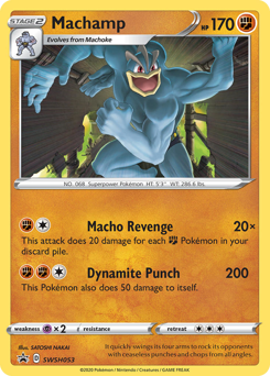 Machamp z edície SWSH Black Star Promos, karta č.SWSH053