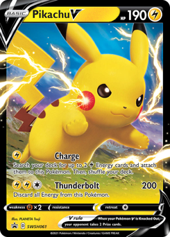 Pikachu V z edície SWSH Black Star Promos, karta č.SWSH061