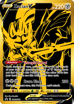 Zacian V z edície SWSH Black Star Promos, karta č.SWSH076