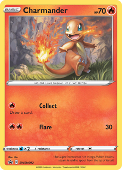 Charmander z edície SWSH Black Star Promos, karta č.SWSH092