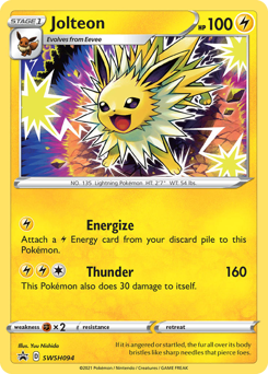 Jolteon z edície SWSH Black Star Promos, karta č.SWSH094