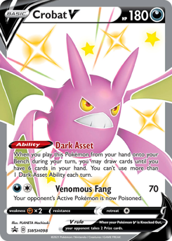 Crobat V z edície SWSH Black Star Promos, karta č.SWSH098