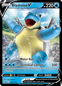 Blastoise V z edície SWSH Black Star Promos, karta č.SWSH101