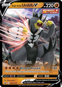 Single Strike Urshifu V z edície SWSH Black Star Promos, karta č.SWSH106