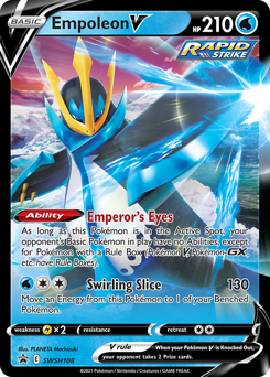 Empoleon V z edície SWSH Black Star Promos, karta č.SWSH108