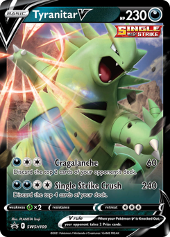 Tyranitar V z edície SWSH Black Star Promos, karta č.SWSH109