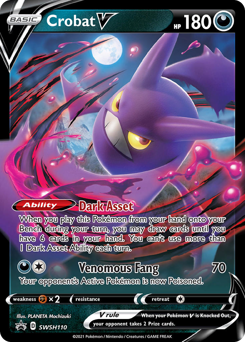 Crobat V z edície SWSH Black Star Promos, karta č.SWSH110