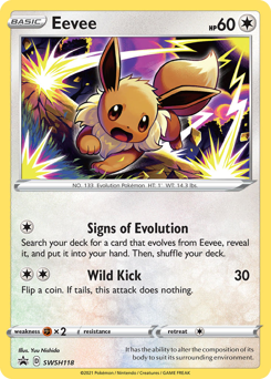 Eevee z edície SWSH Black Star Promos, karta č.SWSH118
