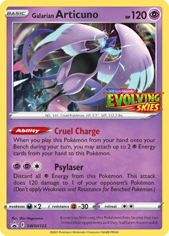 Galarian Articuno z edície SWSH Black Star Promos, karta č.SWSH123