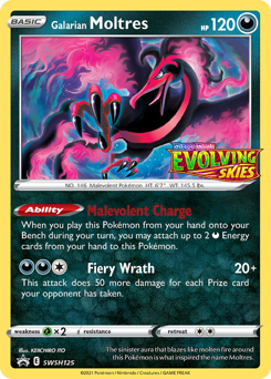 Galarian Moltres z edície SWSH Black Star Promos, karta č.SWSH125