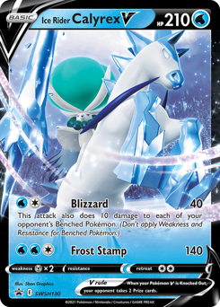 Ice Rider Calyrex V z edície SWSH Black Star Promos, karta č.SWSH130