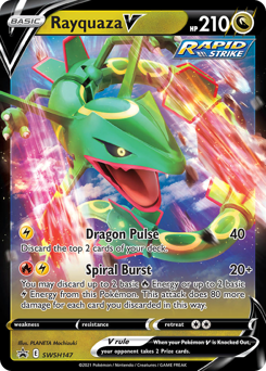 Rayquaza V z edície SWSH Black Star Promos, karta č.SWSH147