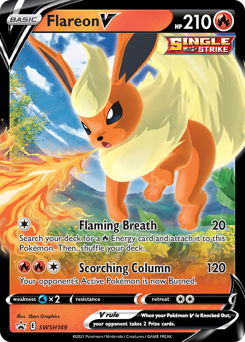 Flareon V z edície SWSH Black Star Promos, karta č.SWSH149