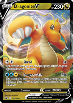 Dragonite V z edície SWSH Black Star Promos, karta č.SWSH154
