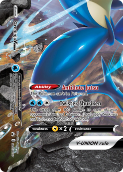 Greninja V-UNION z edície SWSH Black Star Promos, karta č.SWSH157