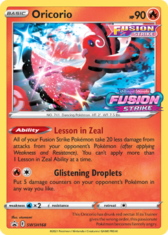 Oricorio z edície SWSH Black Star Promos, karta č.SWSH168
