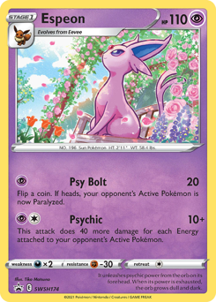 Espeon z edície SWSH Black Star Promos, karta č.SWSH174