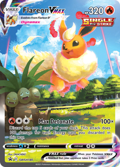 Flareon VMAX z edície SWSH Black Star Promos, karta č.SWSH180