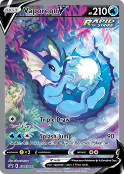 Vaporeon V z edície SWSH Black Star Promos, karta č.SWSH181