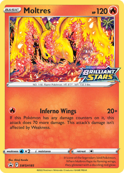 Moltres z edície SWSH Black Star Promos, karta č.SWSH185