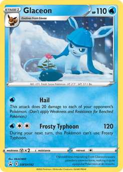 Glaceon z edície SWSH Black Star Promos, karta č.SWSH192