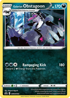 Galarian Obstagoon z edície SWSH Black Star Promos, karta č.SWSH193