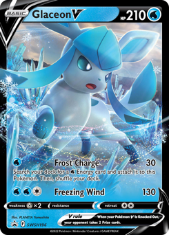 Glaceon V z edície SWSH Black Star Promos, karta č.SWSH196