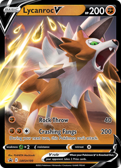 Lycanroc V z edície SWSH Black Star Promos, karta č.SWSH199