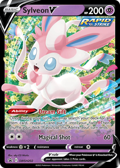 Sylveon V z edície SWSH Black Star Promos, karta č.SWSH202