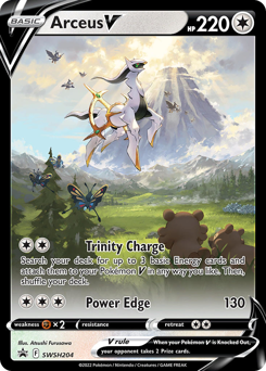 Arceus V z edície SWSH Black Star Promos, karta č.SWSH204