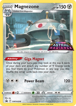 Magnezone z edície SWSH Black Star Promos, karta č.SWSH208