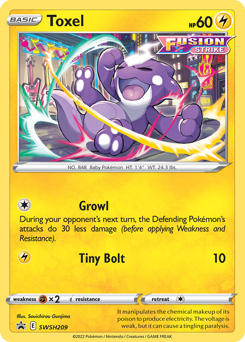 Toxel z edície SWSH Black Star Promos, karta č.SWSH209