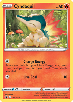 Cyndaquil z edície SWSH Black Star Promos, karta č.SWSH221