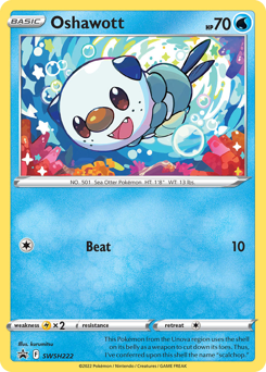 Oshawott z edície SWSH Black Star Promos, karta č.SWSH222
