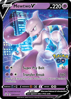 Mewtwo V z edície SWSH Black Star Promos, karta č.SWSH223