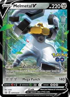 Melmetal V z edície SWSH Black Star Promos, karta č.SWSH224