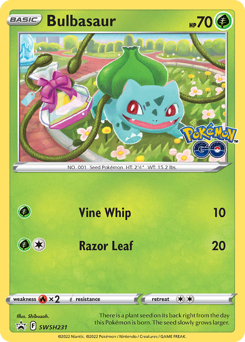 Bulbasaur z edície SWSH Black Star Promos, karta č.SWSH231