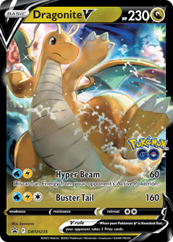 Dragonite V z edície SWSH Black Star Promos, karta č.SWSH235