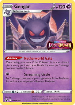 Gengar z edície SWSH Black Star Promos, karta č.SWSH241
