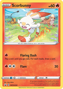 Scorbunny z edície SWSH Black Star Promos, karta č.SWSH244