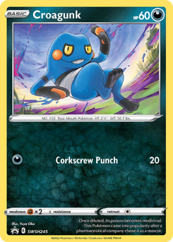 Croagunk z edície SWSH Black Star Promos, karta č.SWSH245